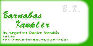 barnabas kampler business card