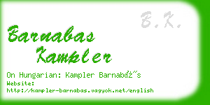 barnabas kampler business card